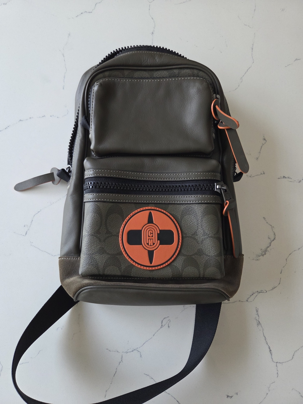MBJ x Coach Sage Mode - Olive Green and Orange Crossbody Sling Bag, NWOT
